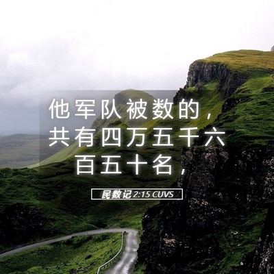 Picture 05 - 民 数 记 2:15 CUVS - 他 军 队 被 数 的 ， 共 有 四 万 五 - Bible Verse Picture