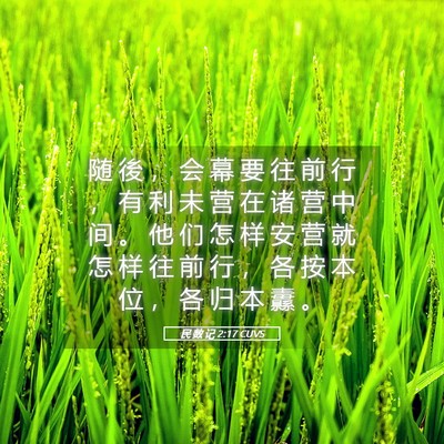 Picture 05 - 民 数 记 2:17 CUVS - 随 後 ， 会 幕 要 往 前 行 ， 有 利 - Bible Verse Picture