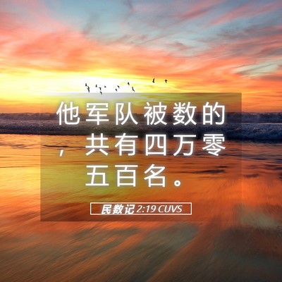 Picture 05 - 民 数 记 2:19 CUVS - 他 军 队 被 数 的 ， 共 有 四 万 零 - Bible Verse Picture