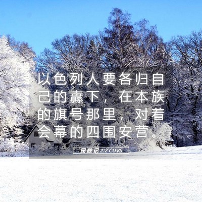 Picture 05 - 民 数 记 2:2 CUVS - 以 色 列 人 要 各 归 自 己 的 纛 下 - Bible Verse Picture