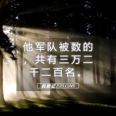 Picture 05 - 民 数 记 2:21 CUVS - 他 军 队 被 数 的 ， 共 有 三 万 二 - Bible Verse Picture