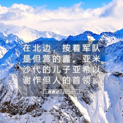 Picture 05 - 民 数 记 2:25 CUVS - 在 北 边 ， 按 着 军 队 是 但 营 的 - Bible Verse Picture