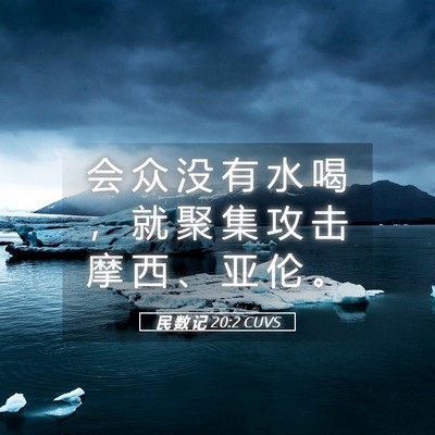 Picture 05 - 民 数 记 20:2 CUVS - 会 众 没 有 水 喝 ， 就 聚 集 攻 击 - Bible Verse Picture