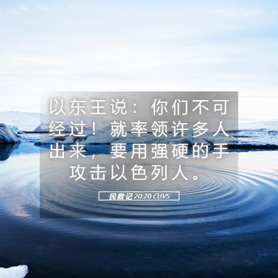 Picture 05 - 民 数 记 20:20 CUVS - 以 东 王 说 ： 你 们 不 可 经 过 ！ - Bible Verse Picture