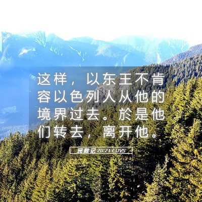 Picture 05 - 民 数 记 20:21 CUVS - 这 样 ， 以 东 王 不 肯 容 以 色 列 - Bible Verse Picture