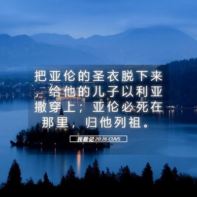 Picture 05 - 民 数 记 20:26 CUVS - 把 亚 伦 的 圣 衣 脱 下 来 ， 给 他 - Bible Verse Picture