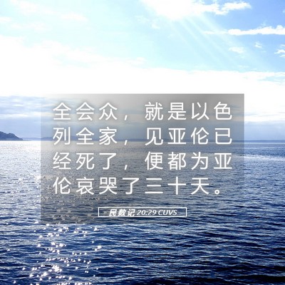 Picture 05 - 民 数 记 20:29 CUVS - 全 会 众 ， 就 是 以 色 列 全 家 ， - Bible Verse Picture