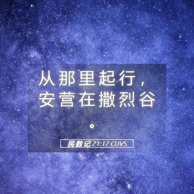 Picture 05 - 民 数 记 21:12 CUVS - 从 那 里 起 行 ， 安 营 在 撒 烈 谷 - Bible Verse Picture
