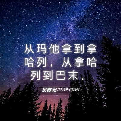 Picture 05 - 民 数 记 21:19 CUVS - 从 玛 他 拿 到 拿 哈 列 ， 从 拿 哈 - Bible Verse Picture