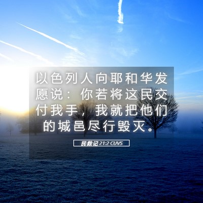 Picture 05 - 民 数 记 21:2 CUVS - 以 色 列 人 向 耶 和 华 发 愿 说 ： - Bible Verse Picture