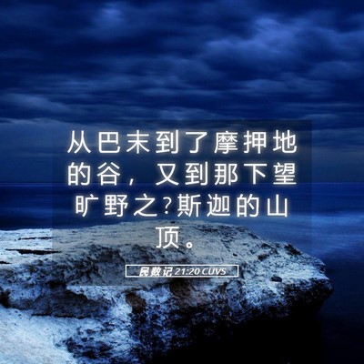 Picture 05 - 民 数 记 21:20 CUVS - 从 巴 末 到 了 摩 押 地 的 谷 ， 又 - Bible Verse Picture