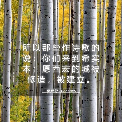 Picture 05 - 民 数 记 21:27 CUVS - 所 以 那 些 作 诗 歌 的 说 ： 你 们 - Bible Verse Picture
