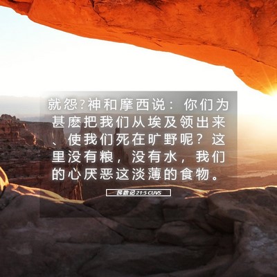 Picture 05 - 民 数 记 21:5 CUVS - 就 怨 ? 神 和 摩 西 说 ： 你 们 为 甚 - Bible Verse Picture