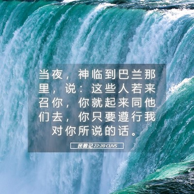 Picture 05 - 民 数 记 22:20 CUVS - 当 夜 ， 神 临 到 巴 兰 那 里 ， 说 - Bible Verse Picture