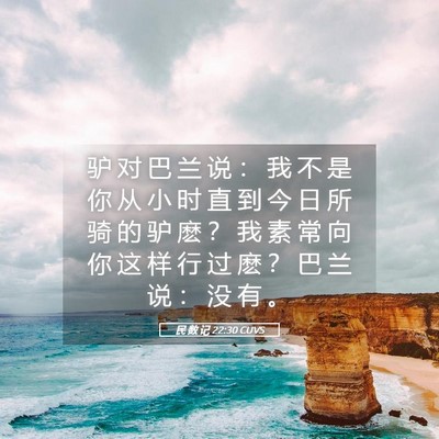 Picture 05 - 民 数 记 22:30 CUVS - 驴 对 巴 兰 说 ： 我 不 是 你 从 小 - Bible Verse Picture