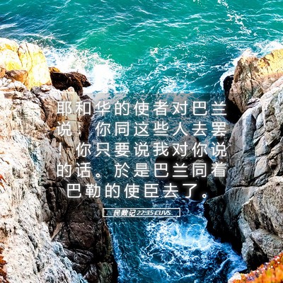 Picture 05 - 民 数 记 22:35 CUVS - 耶 和 华 的 使 者 对 巴 兰 说 ： 你 - Bible Verse Picture