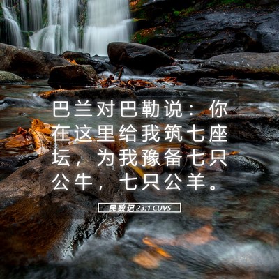Picture 05 - 民 数 记 23:1 CUVS - 巴 兰 对 巴 勒 说 ： 你 在 这 里 给 - Bible Verse Picture
