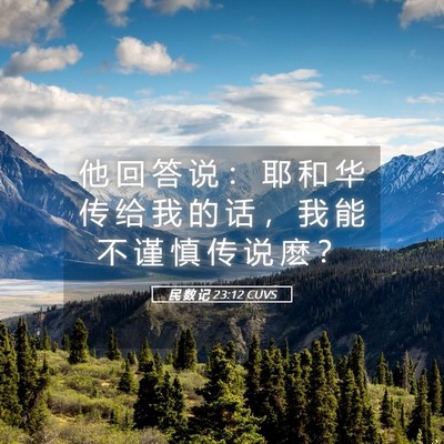 Picture 05 - 民 数 记 23:12 CUVS - 他 回 答 说 ： 耶 和 华 传 给 我 的 - Bible Verse Picture