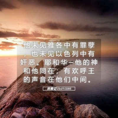 Picture 05 - 民 数 记 23:21 CUVS - 他 未 见 雅 各 中 有 罪 孽 ， 也 未 - Bible Verse Picture