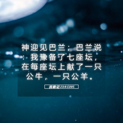 Picture 05 - 民 数 记 23:4 CUVS - 神 迎 见 巴 兰 ； 巴 兰 说 ： 我 豫 - Bible Verse Picture