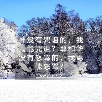 Picture 05 - 民 数 记 23:8 CUVS - 神 没 有 咒 诅 的 ， 我 焉 能 咒 诅 - Bible Verse Picture