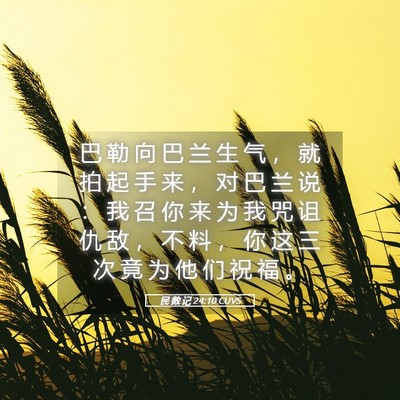 Picture 05 - 民 数 记 24:10 CUVS - 巴 勒 向 巴 兰 生 气 ， 就 拍 起 手 - Bible Verse Picture