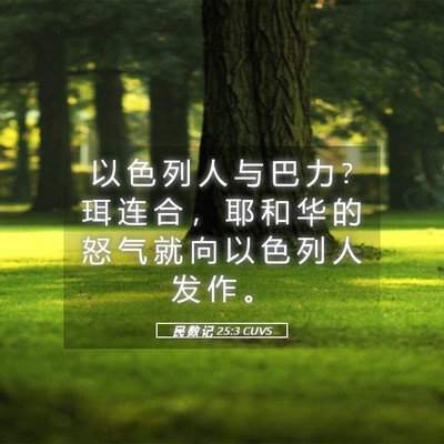 Picture 05 - 民 数 记 25:3 CUVS - 以 色 列 人 与 巴 力 ? 珥 连 合 ， 耶 - Bible Verse Picture