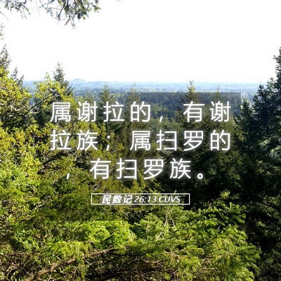 Picture 05 - 民 数 记 26:13 CUVS - 属 谢 拉 的 ， 有 谢 拉 族 ； 属 扫 - Bible Verse Picture