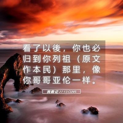 Picture 05 - 民 数 记 27:13 CUVS - 看 了 以 後 ， 你 也 必 归 到 你 列 - Bible Verse Picture