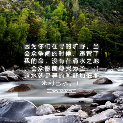 Picture 05 - 民 数 记 27:14 CUVS - 因 为 你 们 在 寻 的 旷 野 ， 当 会 - Bible Verse Picture