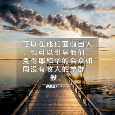 Picture 05 - 民 数 记 27:17 CUVS - 可 以 在 他 们 面 前 出 入 ， 也 可 - Bible Verse Picture
