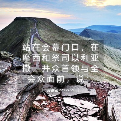 Picture 05 - 民 数 记 27:2 CUVS - 站 在 会 幕 门 口 ， 在 摩 西 和 祭 - Bible Verse Picture