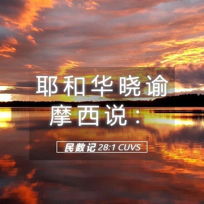 Picture 05 - 民 数 记 28:1 CUVS - 耶 和 华 晓 谕 摩 西 说 - Bible Verse Picture