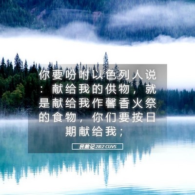 Picture 05 - 民 数 记 28:2 CUVS - 你 要 吩 咐 以 色 列 人 说 ： 献 给 - Bible Verse Picture
