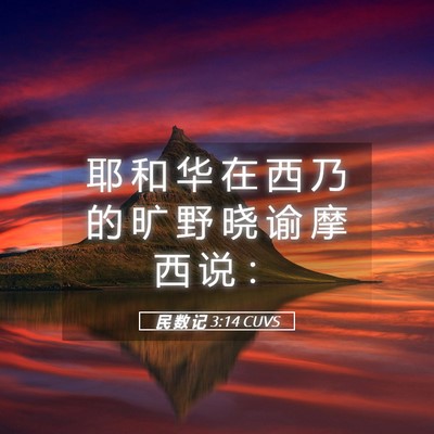 Picture 05 - 民 数 记 3:14 CUVS - 耶 和 华 在 西 乃 的 旷 野 晓 谕 摩 - Bible Verse Picture