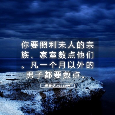 Picture 05 - 民 数 记 3:15 CUVS - 你 要 照 利 未 人 的 宗 族 、 家 室 - Bible Verse Picture