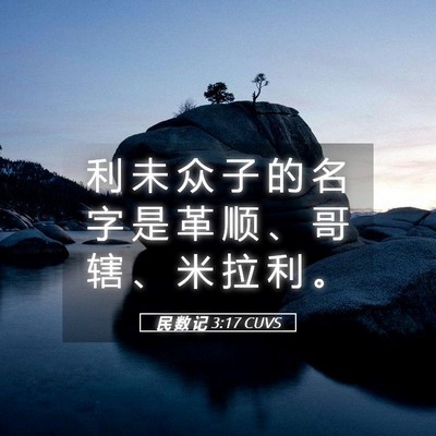 Picture 05 - 民 数 记 3:17 CUVS - 利 未 众 子 的 名 字 是 革 顺 、 哥 - Bible Verse Picture