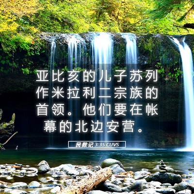 Picture 05 - 民 数 记 3:35 CUVS - 亚 比 亥 的 儿 子 苏 列 作 米 拉 利 - Bible Verse Picture