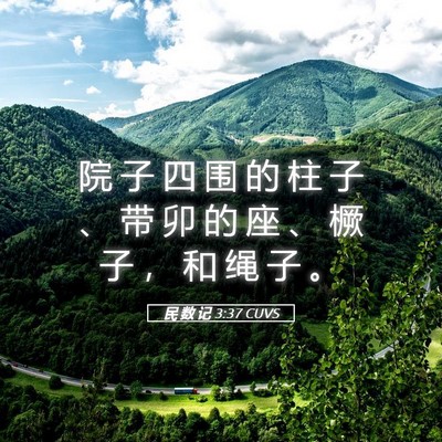 Picture 05 - 民 数 记 3:37 CUVS - 院 子 四 围 的 柱 子 、 带 卯 的 座 - Bible Verse Picture