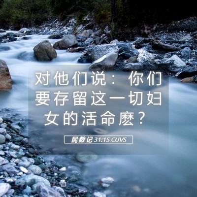 Picture 05 - 民 数 记 31:15 CUVS - 对 他 们 说 ： 你 们 要 存 留 这 一 - Bible Verse Picture