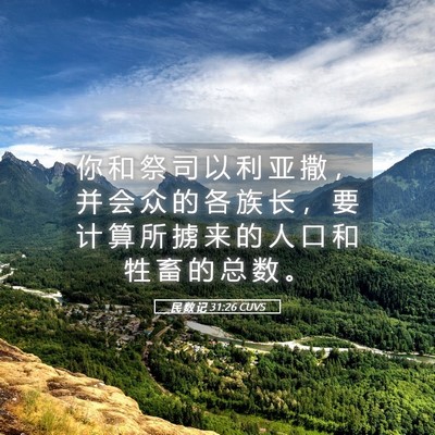 Picture 05 - 民 数 记 31:26 CUVS - 你 和 祭 司 以 利 亚 撒 ， 并 会 众 - Bible Verse Picture