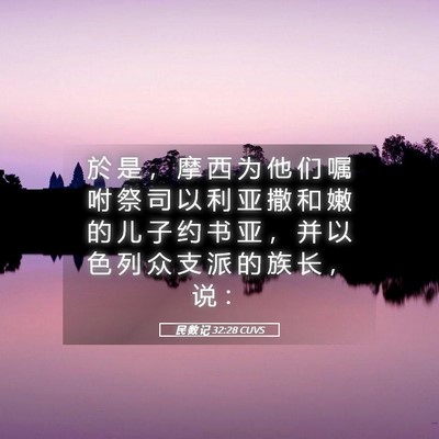 Picture 05 - 民 数 记 32:28 CUVS - 於 是 ， 摩 西 为 他 们 嘱 咐 祭 司 - Bible Verse Picture
