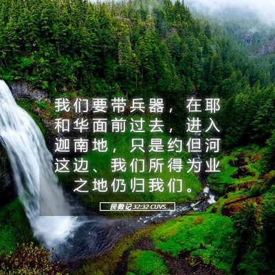 Picture 05 - 民 数 记 32:32 CUVS - 我 们 要 带 兵 器 ， 在 耶 和 华 面 - Bible Verse Picture