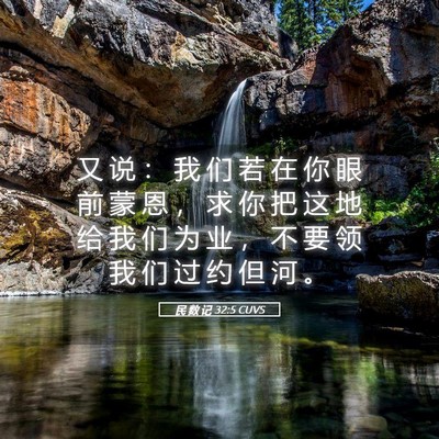 Picture 05 - 民 数 记 32:5 CUVS - 又 说 ： 我 们 若 在 你 眼 前 蒙 恩 - Bible Verse Picture