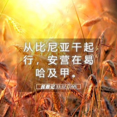 Picture 05 - 民 数 记 33:32 CUVS - 从 比 尼 亚 干 起 行 ， 安 营 在 曷 - Bible Verse Picture