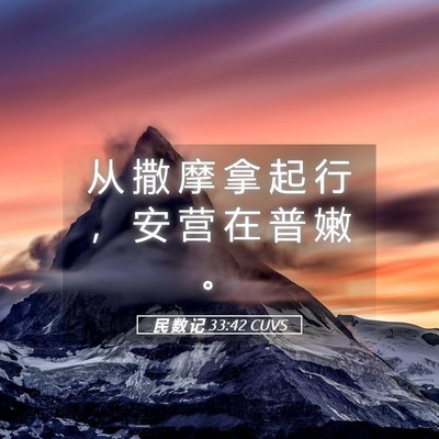 Picture 05 - 民 数 记 33:42 CUVS - 从 撒 摩 拿 起 行 ， 安 营 在 普 嫩 - Bible Verse Picture