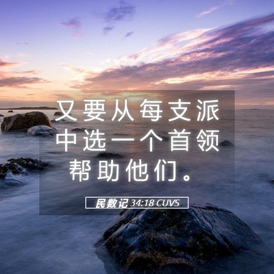 Picture 05 - 民 数 记 34:18 CUVS - 又 要 从 每 支 派 中 选 一 个 首 领 - Bible Verse Picture