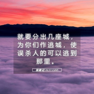 Picture 05 - 民 数 记 35:11 CUVS - 就 要 分 出 几 座 城 ， 为 你 们 作 - Bible Verse Picture