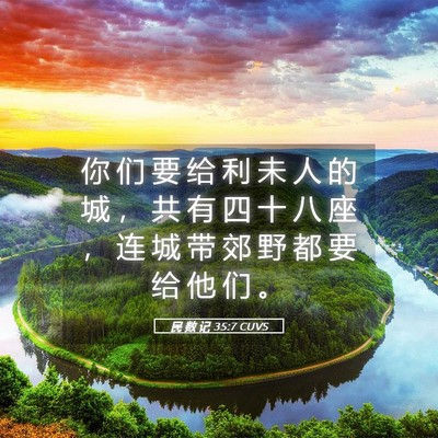 Picture 05 - 民 数 记 35:7 CUVS - 你 们 要 给 利 未 人 的 城 ， 共 有 - Bible Verse Picture