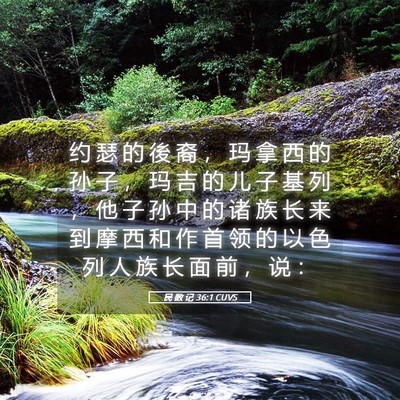Picture 05 - 民 数 记 36:1 CUVS - 约 瑟 的 後 裔 ， 玛 拿 西 的 孙 子 - Bible Verse Picture